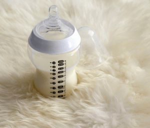 baby bottle with milk