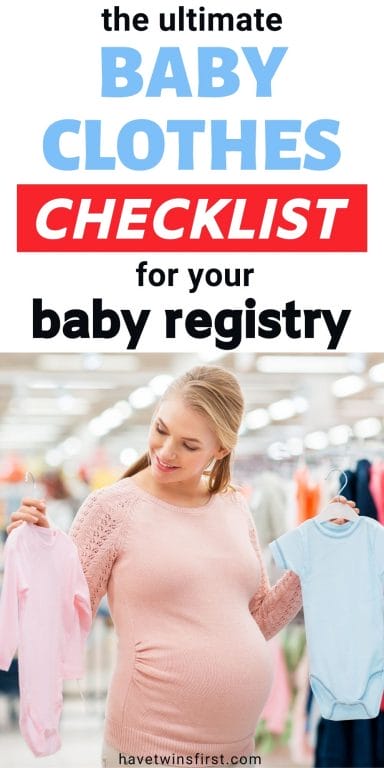 a lista de verificação final de roupas de bebê para o seu registro de bebê.