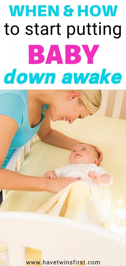 When and how to start putting baby down awake Pinterest pin.