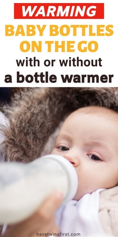 Warming baby bottles on the go with or without a bottle warmer.
