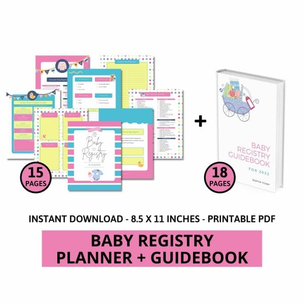 Baby registry planner and guidebook mockup.