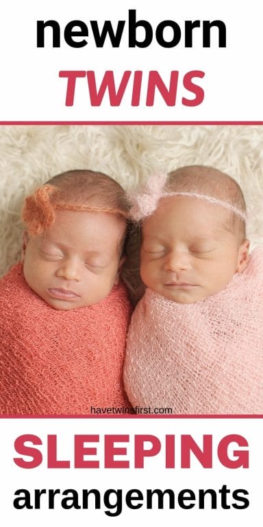 Newborn twins sleeping arrangements.