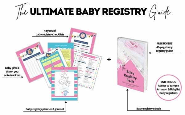 Baby registry planner journal with baby registry eBook bonus..