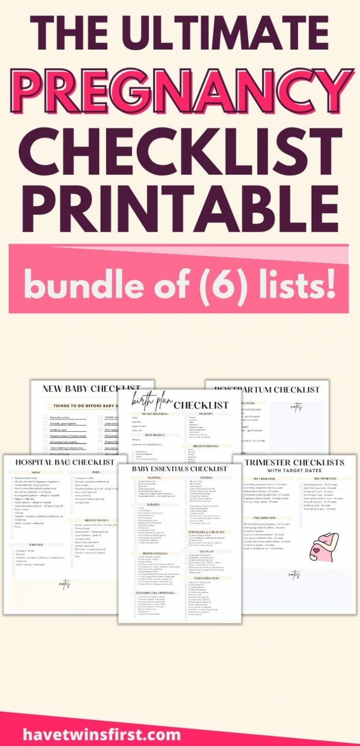 Printable Pregnancy Checklists - Trimester, Hospital Bag, & More