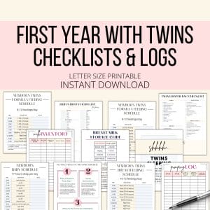 First year with twins checklists and logs.
