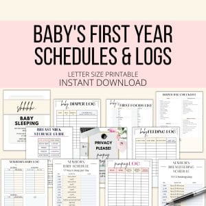 Baby's first year schedules and logs.