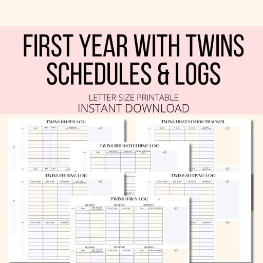First year with twins schedules and logs.