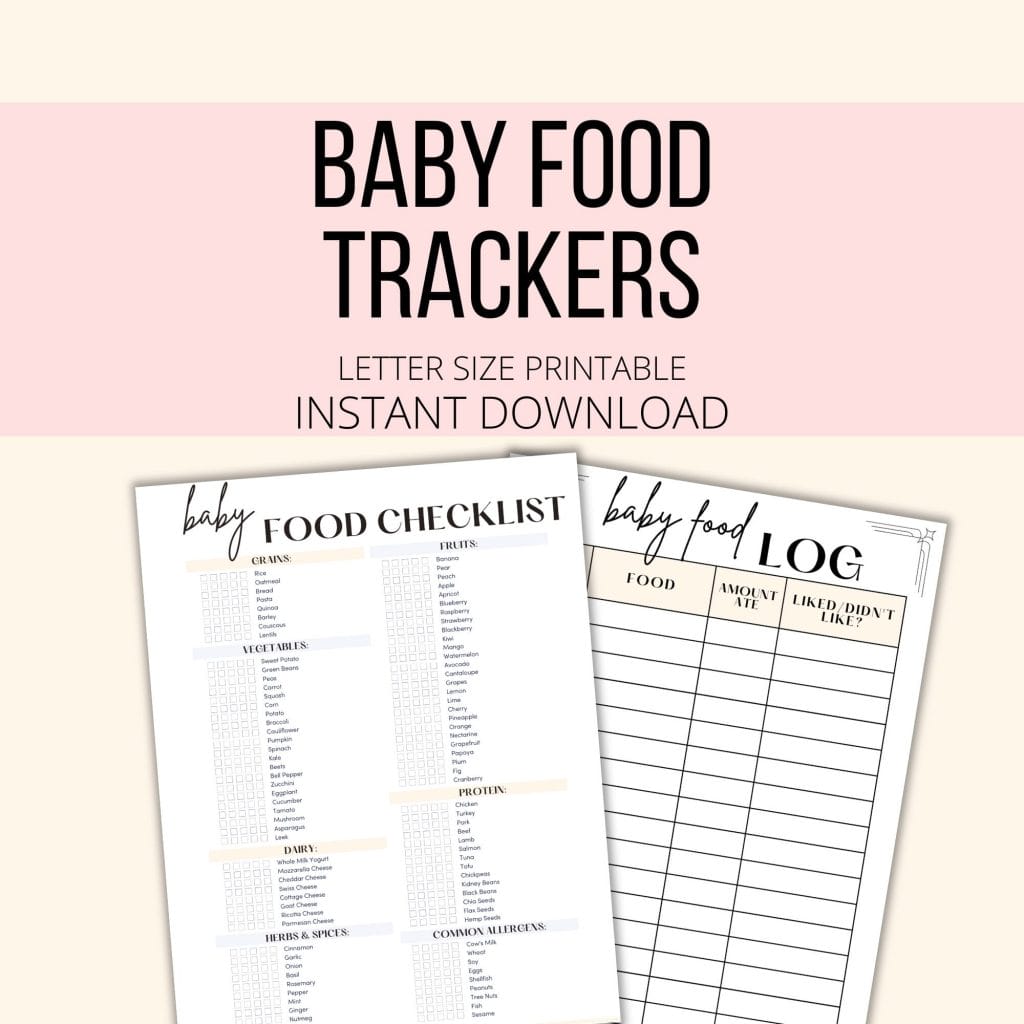 Baby food trackers mockup.