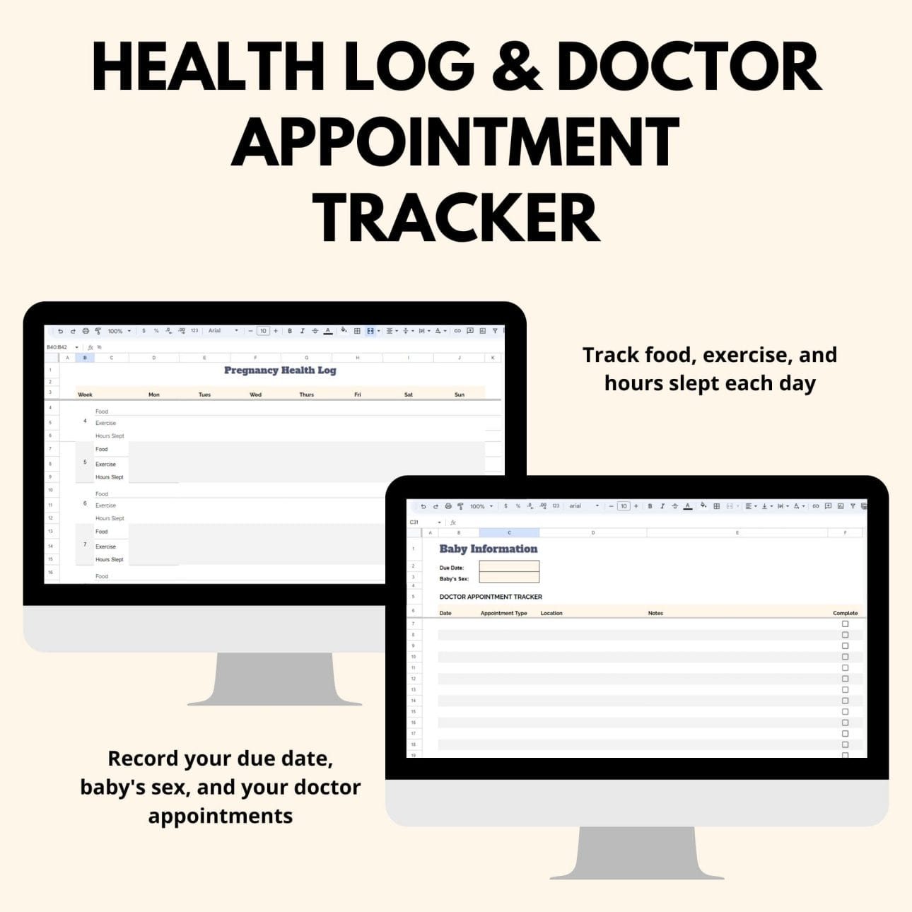Health log and doctor appointment tracker.