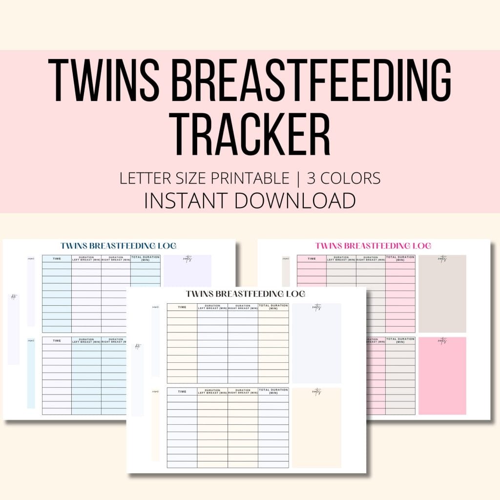 Twins breastfeeding tracker mockup image.
