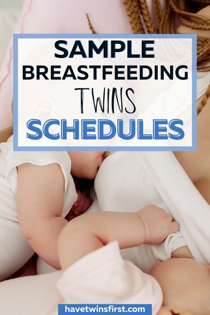 Sample breastfeeding twins schedules.