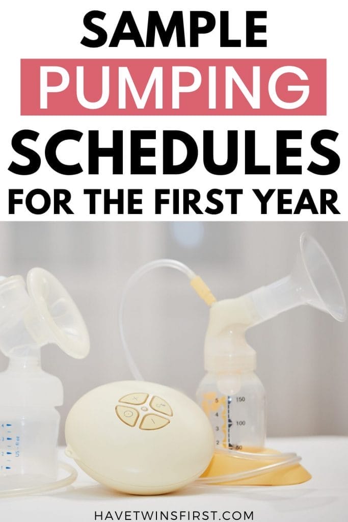 Sample pumping schedules for the first year pin image.