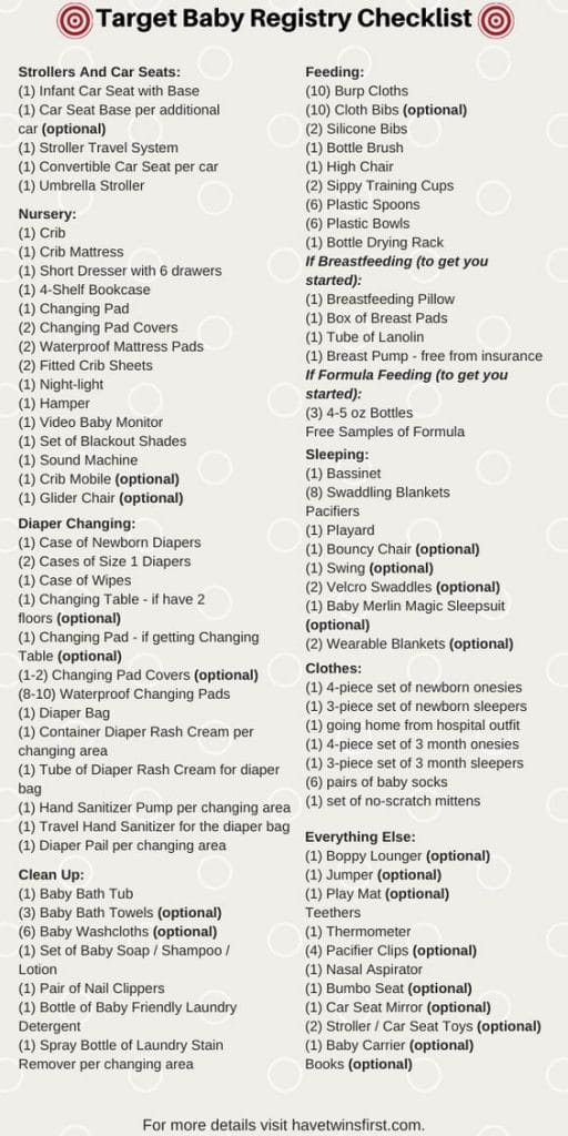 Target baby registry checklist Pinterest pin.
