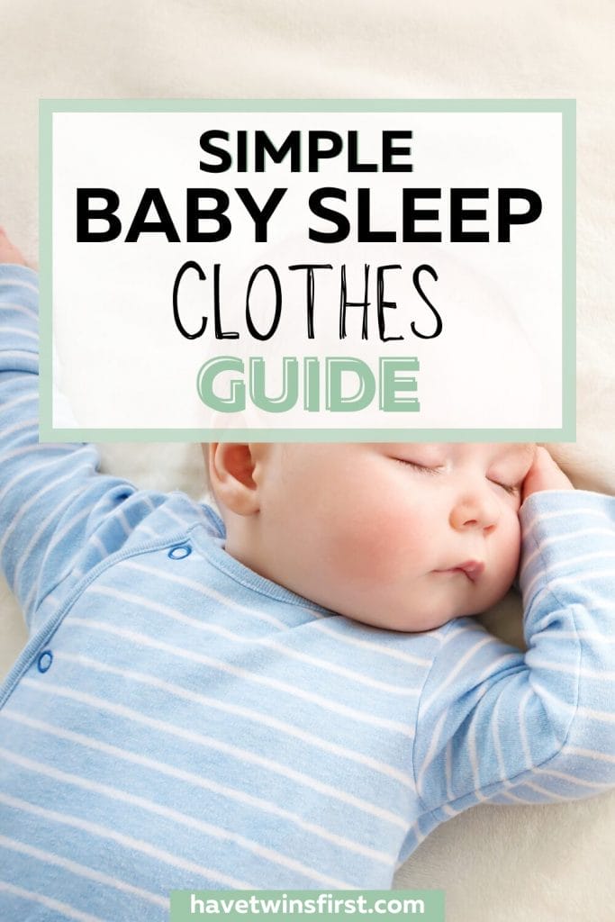 Baby sleep clothes guide Pinterest pin. 