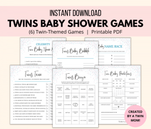 Baby shower games for twins featured image.