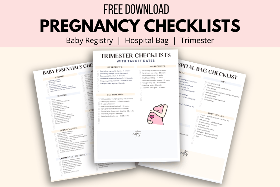 Free pregnancy checklists mockup image.