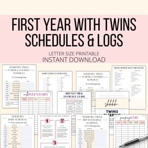 First year with twins printable schedules and logs.