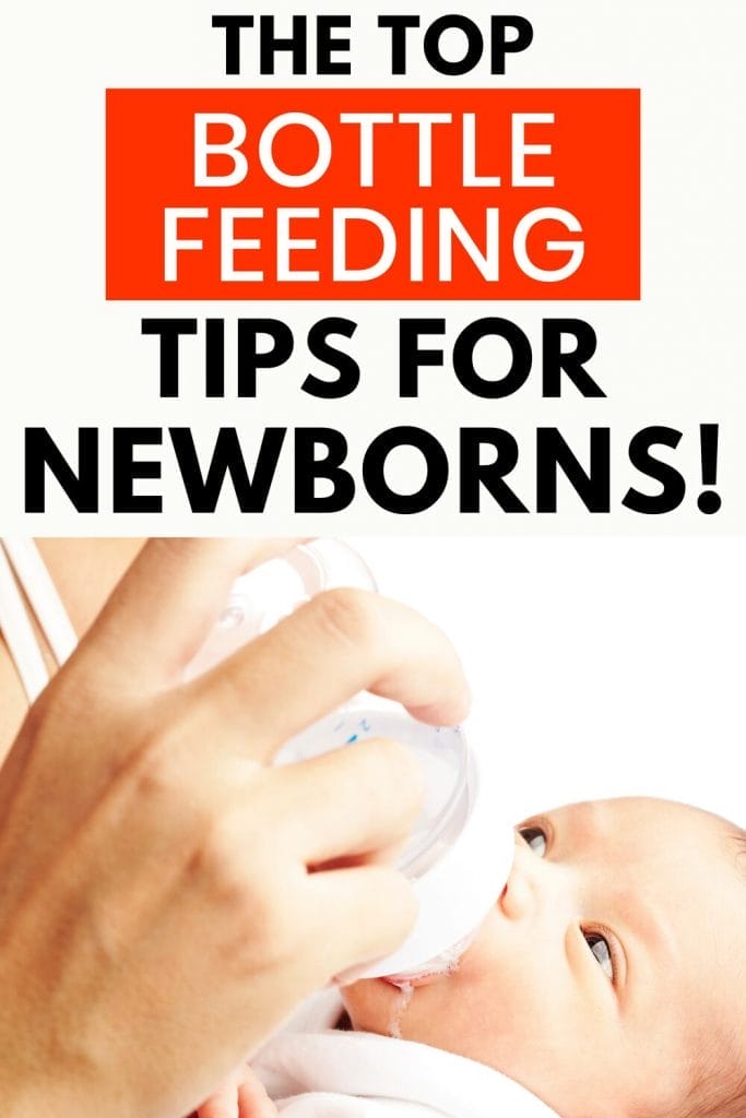 The top bottle feeding tips for newborns Pinterest pin.