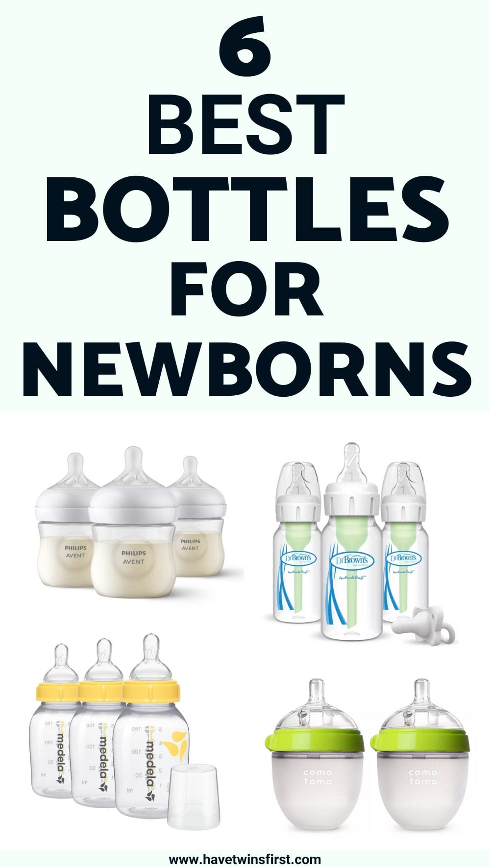 Best bottles for newborns Pinterest pin.