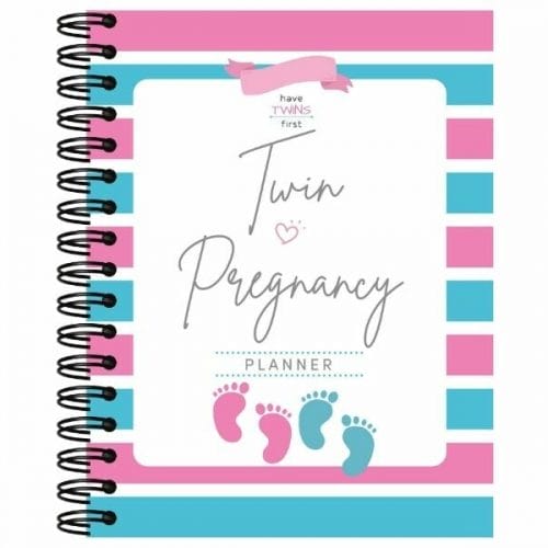 Twin pregnancy planner and journal cover photo.